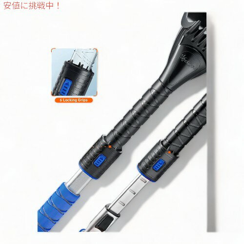 スノー ブラシ アイス スクレーパー AstroAI 47.2インチ 車のフロントガラス用 3 in 1 Ice Scrapers for Car Windshield (M-BLUE)