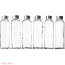 GsJ 532ml NA OX{g W 6{Zbg Epica 18oz Clear Glass Bottles with Lids Set of 6