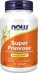 NOW Super Primrose 1300mg 60 Softgels #1755 / ナウフーズ スーパープリムローズ(月見草) 1300mg 60粒 ソフトジェル