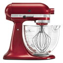 KitchenAid キッチンエイド KSM155GBCA 5クォート 4.75L アルチザンシリーズ ガラスボウル付き レッド