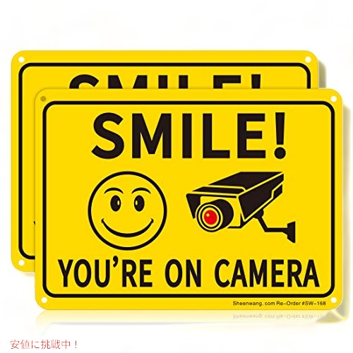 Sheenwang 2pbN Smile You're on Camera Sign rfIĎTC AEghA 10 x 7C`