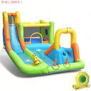 HONEY JOYインフレータブルウォータースライドバウンスハウス、7 In 1ジャンピングバウンサーキャッスル(950wブロワー付き)