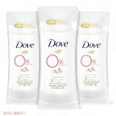 Dove 0% アルミニウムフリー デオドラント ローズペタル デオドラント 女性用、2.6 オンス (3 個パック)