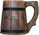 Etno Motif エトノ モチーフ キッチン用品 ビール ジョッキ 木製 ハンドメイド ブラウンウッド 01913-5