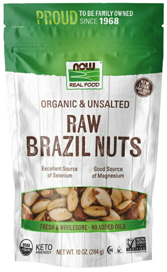 NOW　Organic Brazil Nuts, Raw, unsalted 10oz / ナウ　オーガニック ブラジルナッツ　ロウ　10oz 284g #7022