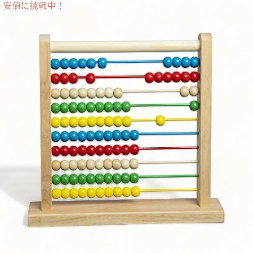 Melissa＆Doug Abacus-100個のビーズが付いた古典的な木製の教育用カウント玩具