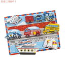 Melissa&Doug Vehicles木製チャンキーパズル-飛行機、電車、車、ボート(9個)