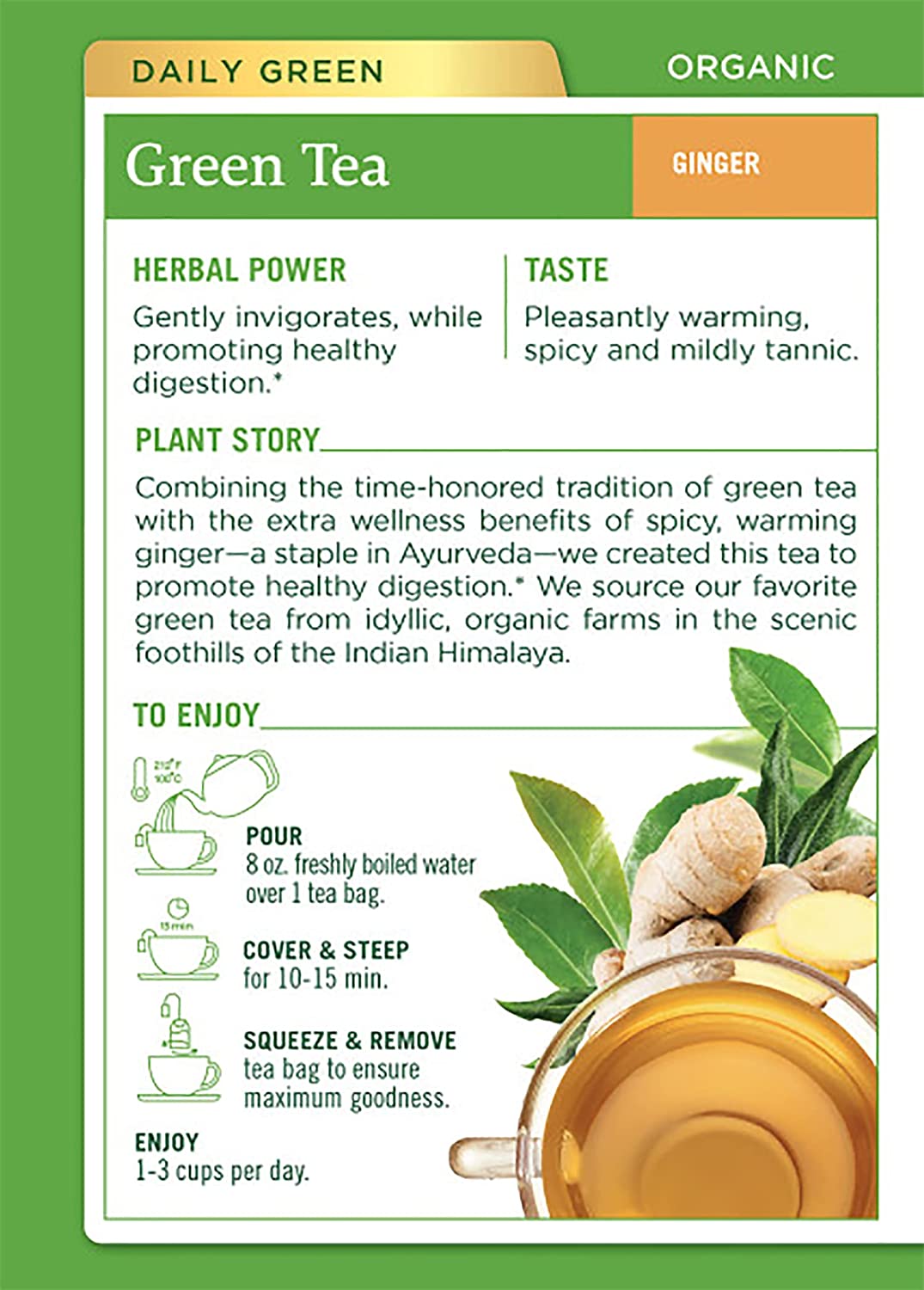 Traditional Medicinals Organic Green Tea Ginger|�ȥ�ǥ�����ʥ��ǥ����ʥ� ���꡼��ƥ������󥸥㡼 �ƥ����Хå� 16�� 24g [6Ȣ���å�]