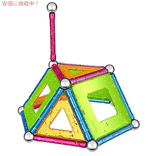 Geomag-GLITTER- 44ピースの磁気ビルディングセット、3歳以上 3