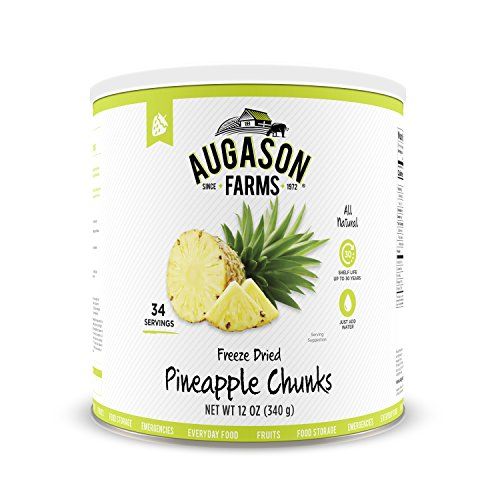 Augason Farms Freeze Dried Pineapple Chunks 12 oz Number 10 Canは、ビタミンCの優れた供給源であり、おいしいおやつになります。これは認定グルテンフリーであり、34サービングと1,...