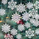 ガスリー 36個パック プラスチック ホワイト スノーフレーク オーナメント クリスマス