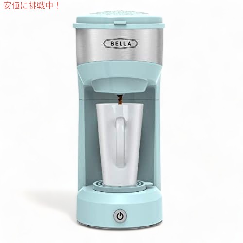 BELLA デュアル ブリュー シングル サーブ コーヒー メーカー Kcup対応 大容量 14 オンス アクア