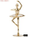 Matashi 24K ゴールドメッキ クリスタル スタッズ バレリーナ アームアップ 置物 卓上装飾