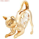 Matashi 24K ゴールドメッキ クリスタル 猫 オン ザ プロール オーナメント
