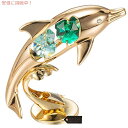Matashi 24K ゴールドメッキ クリスタル スタッズ イルカ ライディング ウェーブ フィギュア テーブルトップ オーナメント