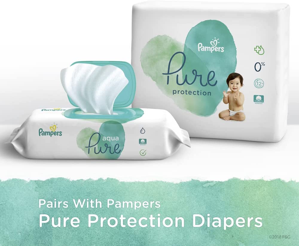 Pampers Aqua Pure Baby Diaper Wipes, 6 Packs, 336 Count / pp[X @ ANAsA  56 x 6pbN