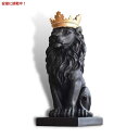 H&W CI k u IuWF [] Lion King Statue Nordic Style Home and Study Decoration Collectible Figurines, Black