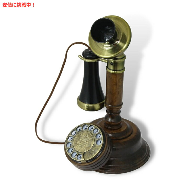 Opis 1921 Cable C レトロ アンティーク ビンテージ 木製キャンドルスティック固定電話 The Wood Antique Vintage Candlestick Landline Telephone