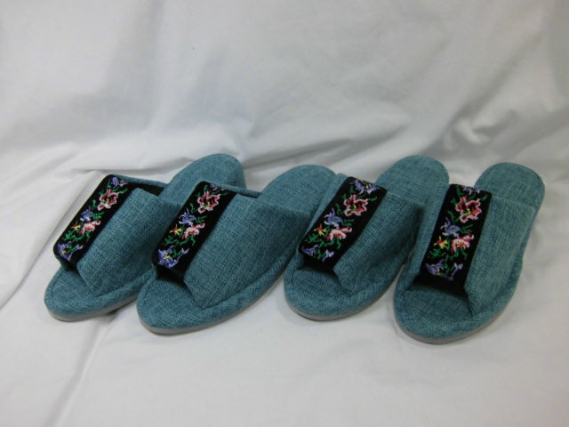 2足セット スリッパ ヒール グリーン GN 黒帯 （ 花柄 ） ヒール高約4.5cm （離島・沖縄不可） 家庭用 会社 事務所 業務用 仕事用 オフィス 用 おしゃれ かわいい かかと有り ヒールスリッパ 室内履き ルームシューズ 美脚 室内用 授業参観