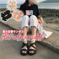 \限定クーポン利用で1,760円!/サンダル レディース 疲れない 歩きやすい 走れる ぺたんこ フラットサンダル ストラップ ボタン デザイン ローヒール スリッパ あす楽対応