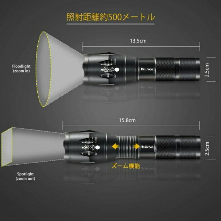 懐中電灯 LED ランタン 強力 ハンドライト ホルダー 最強 明るい おしゃれ キャンプランタン テントランタン フラッシュライト 防犯 サバゲー キャンプ アウトドア 登山 夜釣り 非常用 災害用 防災 折りたたみ ポーチ 小型 アウトドアライト ポータブル LEDライト お洒落通販格安セール情報 楽天 通販