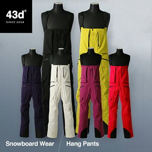 43DEGREES メンズ スノーボードウェア ビブパンツ Hang Pants スキーウェア スノボウェア スノーボード スキー スノボ スノボー ウェア パンツ ウエア 大きい レディース ユニセックス 43d