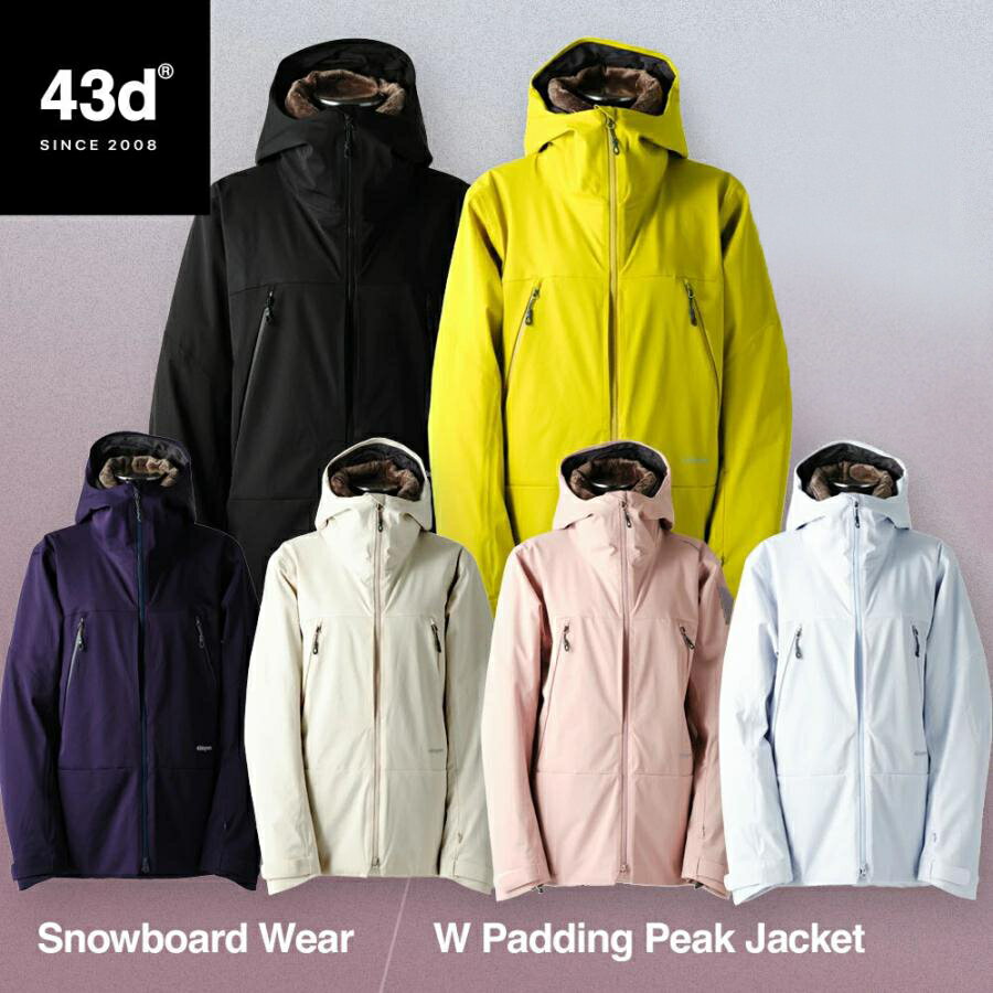 43DEGREES レディース スノーボードウェア ジャケット W Padding Peak Jacket スキーウェア スノボウェア スノーボー…