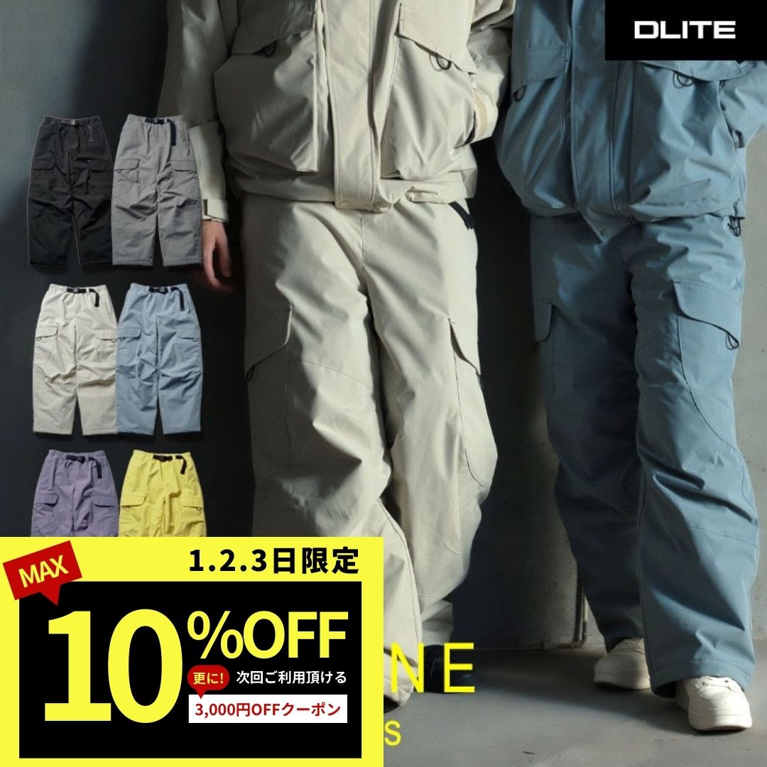 スノーボードウェア パンツ 単品 レディース メンズ ユニセックス スキーウェア スノボウェア DLITE スノーボード ウェア スノボ 下 ズボン おしゃれ 人気 Loose Fit Cargo Pants