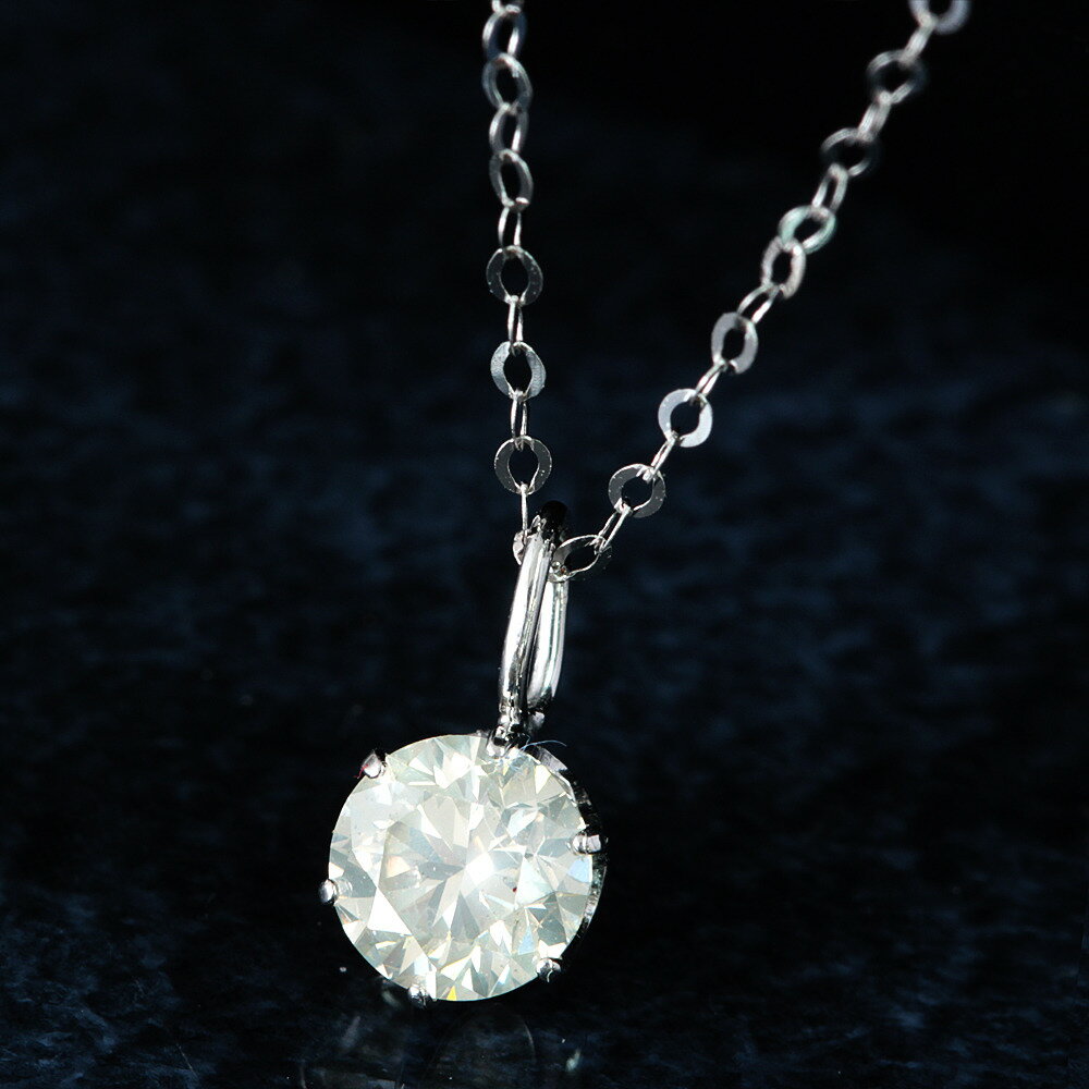 Rakuten - 【鑑別書付】 0.3ct ダイヤモンド K18 ホワイトゴールド WG ペンダント ネックレス 4月誕生石// 【コンビニ受取対応商品】