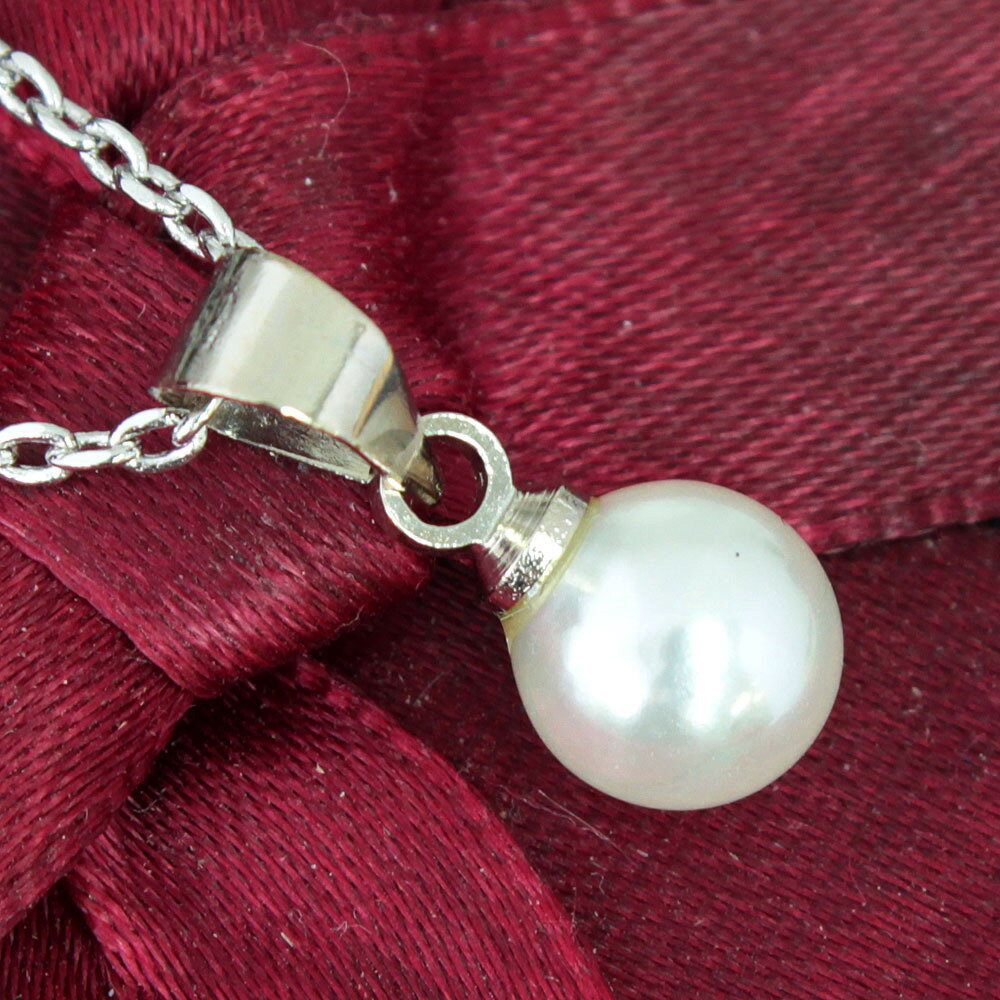 Rakuten - 6mm 本貝 パール 一粒 ペンダント 真珠 6月誕生石 プレゼント 送料無料