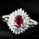 真紅!0.4ct ルビー ダイヤモンド プラチナ リング 鑑別書付 Pt900 指輪 7月誕生石(4)