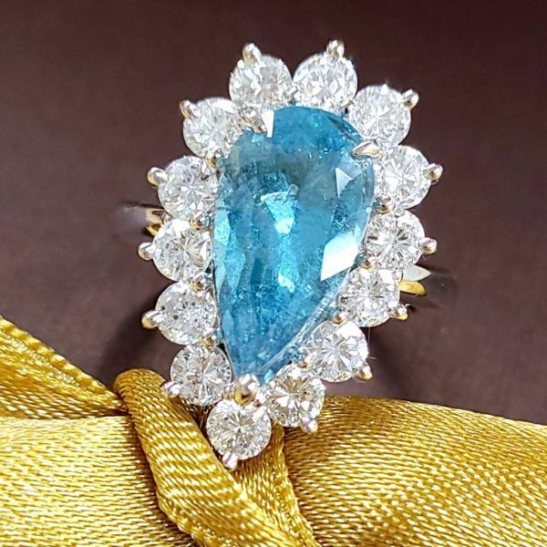 ���Ǯ �Ρ��ҡ��� �֥饸�뻺 �ͥ���֥롼 3.47ct ŷ���ѥ饤�Хȥ�ޥ�� 2.13ct ŷ����������� �ץ���� PT900 ��� ���� GRS ���̽���