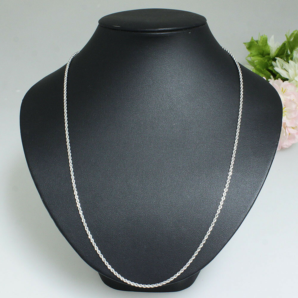 2.2mm 60cm K18 wg ロープ ネックレス フリーアジャスター 18金 ホワイトゴールド