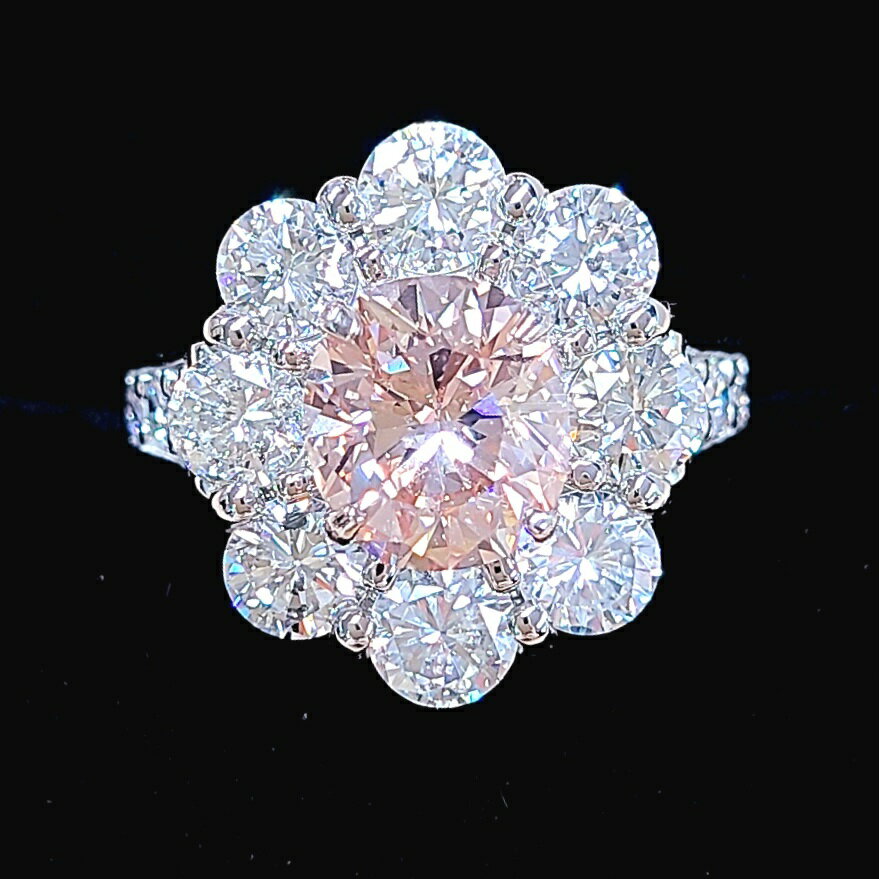 2.011ct FANCY ORANGY PINK SI-1 ŷ�� �ԥ󥯥�������� �ץ���� Pt950 ��� �����Х륫�å� ���� ������и�������