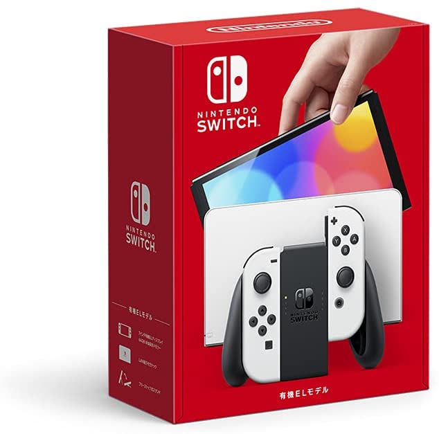 商品名Nintendo Switch(有機ELモデル) Joy-Con(L) (R) ホワイト商品説明Nintendo Switchファミリーの新しい仲間として「Nintendo Switch(有機ELモデル)」が加わりました。いつでも、どこでも、誰とでも、有機ELモデルならではの色鮮やかな画面でゲームを楽しむことができます。いつでも、どこでも、誰とでも。「Nintendo Switch」は、さまざまなプレイシーンにあわせてカタチを変えるゲーム機。いつでも、どこでも、気の向くままに。自由なプレイスタイルでゲームを楽しむことができます。テレビの大画面でゲームを楽しむ「TVモード」テレビにつなぎ、迫力の大画面でじっくりゲームを楽しんだり、家族や友達同士のホームパーティなど、リビングに集まってゲームを楽しんだりすることができます。楽しいをおすそわけ。画面をシェアする「テーブルモード」本体のスタンドを立てて、Joy-Conを分け合えば、外出先などテレビのない場所でも、画面をシェアして、対戦や協力プレイを楽しめます。持ち歩いて遊ぶ「携帯モード」通勤や通学の移動中など、場所を選ぶことなく、いつでも、気軽にゲームをプレイすることができます。気の合う仲間と集まって、ローカル通信でゲームを一緒に楽しむこともできます。状態※外箱にダメージがございます。中古商品の為、スレ・キズがある場合がございます。商品内容・Nintendo Switch　(有機ELモデル)本体・Nintendo Switchドック　ホワイト・Joy-Con(L) (R) ホワイト・Joy-Conストラップ・Joy-Conグリップ・Nintendo Switch ACアダプター・ハイスピードHDMIケーブル・セーフティーガイドJAN4902370548495商品について※商品は店頭との併売品の為、売り切れとなってしまう場合がございます。予めご了承ください。※状態につきましては個々感じ方が異なる為、参考程度にお考えください。※商品のお問い合わせの時間帯や内容によってはご回答が遅れる場合がございます。発送について※日曜・祝日のご注文につきましては配送が翌日となる場合がございます。※複数の商品をご注文の際、商品が店頭にて売り切れとなってしまう場合がございます。欠品のご連絡をした後、ご返答がない場合は翌日に残りの商品の発送をいたします。※メール便での発送が困難な商品につきましては、ご注文時にメール便を選択されましても宅急便料金の請求となります。※メール便対応の商品でも数量によってはメール便で発送できない場合がございます。※梱包材に古紙を利用させていただく場合がございます。予めご了承くださいませ。当店からのお願い※メールの受信設定により、当店からのメールが届かない事がございます。必ず事前にドメイン指定解除の設定をお願いいたします。 ※売り切れによりご注文内容に変更がある場合がございます。当店からお送りするご連絡にはお目を通していただきますようお願いいたします。※ご注文内容について、当店よりお電話にてご連絡をする場合がございます。ご注文時には繋がる電話番号の記載をお願いいたします。以上ご連絡が困難なお客様につきましては、ご注文が早期キャンセルとなってしまう場合がございます。