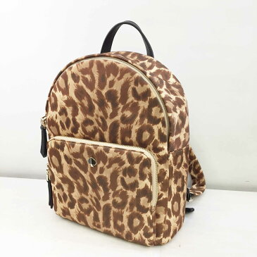 Kate Spade (ケイトスペード) レオパード柄リュック カラー:ブラウン【中古】【132 レディーストップス】【鈴鹿 併売品】【132-210630-06OS】