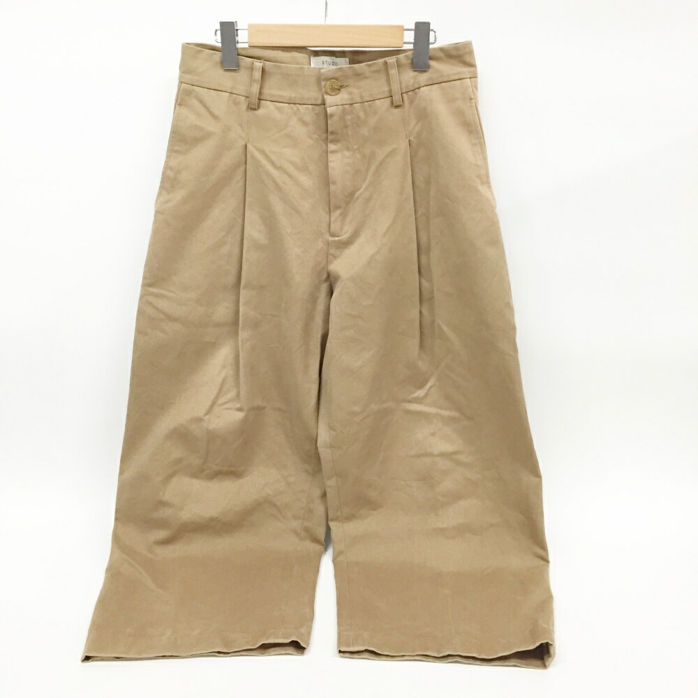 STUDIO NICHOLSON(スタジオニコルソン) タック ブリッジ ワイドパンツ SN-132 サイズ：S カラー：ベージュ【中古】【122 インポート】【鈴鹿 併売品】【122-240917-02OS】