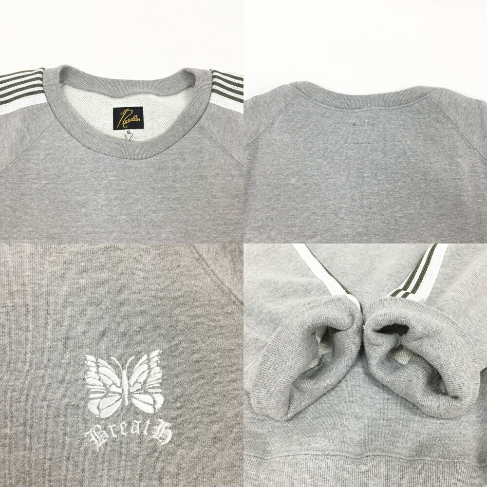 BREATH×NEEDLES(ブレス×ニードルズ)Track Crew Neck Sweat Shirt トラック クルーネック シャツ スウェットサイズ：XLカラー：グレー【中古】【125 DM】【鈴鹿 併売】【125-250501-04OS】