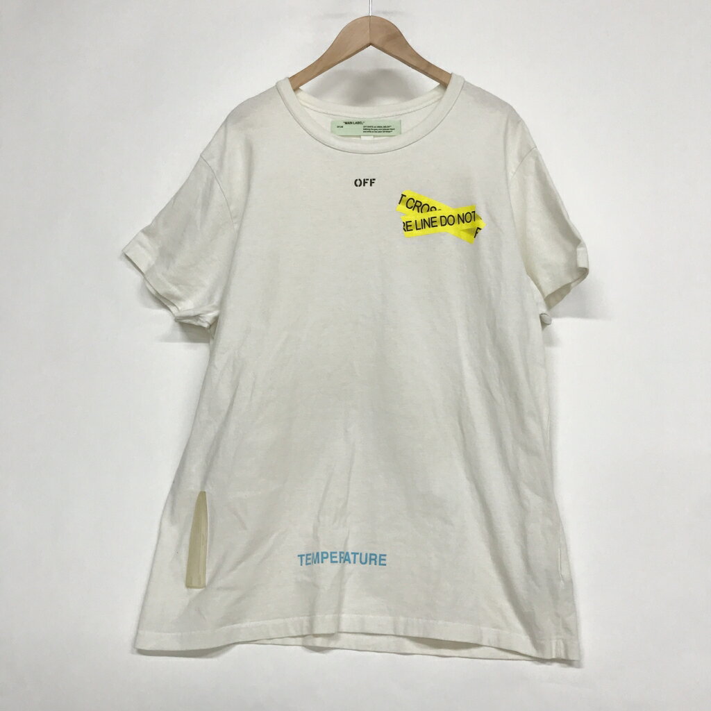 OFF-WHITE(オフホワイト)FIRETAPE S/S TEE 半袖サイズ：Mカラー：ホワイト【中古】【126 ストリート】【鈴鹿 併売】【126-230417-06NS】