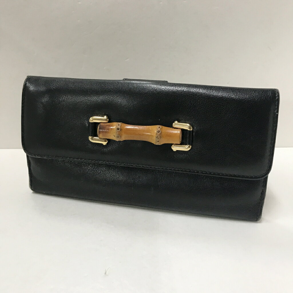 GUCCI（グッチ） 長財布 レザー バンブー 二つ折り財布 035 661 1863 0サイズ：カラー：ブラック【中古】【148 SPブランド】【鈴鹿 併売】【148-230630-01NS】