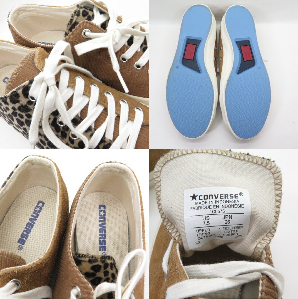 CONVERSE JACK PURCELL RET BB コンバース ジャック パーセル レット BB ビリーズ/ブレンド レオパード 1CL575 BILLY’S BLEND ビリーズ別注 33300120 US7.5 約26cm 【中古】【139 スニーカー】【四日市 併売品】【139-220522-01OH】