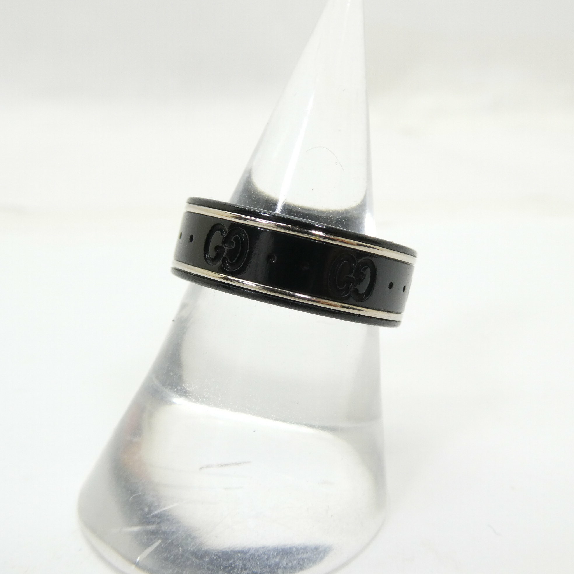 GUCCI グッチ GGアイコン ブラック ユニセックス 225985-I19A1-8061 指輪 リング 刻印13 日本サイズ約12号 【中古】【148 SPブランド】【四日市 併売品】【148-251016-05OH】