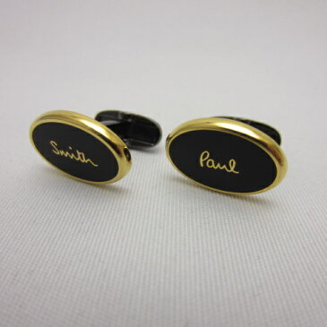 ポールスミス カフス Paul Smith カフスボタン カフスリンクス 230901 220 ブラック×ゴールド  【中古】【147 その他アクセ】【四日市 併売品】【147-200524-10OH】