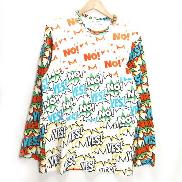 COMME des GARCONS SHIRT（コムデギャルソン シャツ） COMIC PRINT L/S TEE コミック プリント 長袖Tシャツ ホワイト　サイズ：X【中古】【125 DM】【四日市 併売品】【125-191212-02YH】