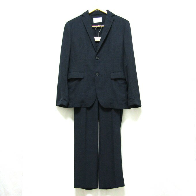 INHERIT(インヘリット) ポリエステル スーツ セットアップ ネイビー サイズ:ジャケット S/パンツ M【中古】【124 セレクト】【四日市 併売品】【124-211122-02USH】