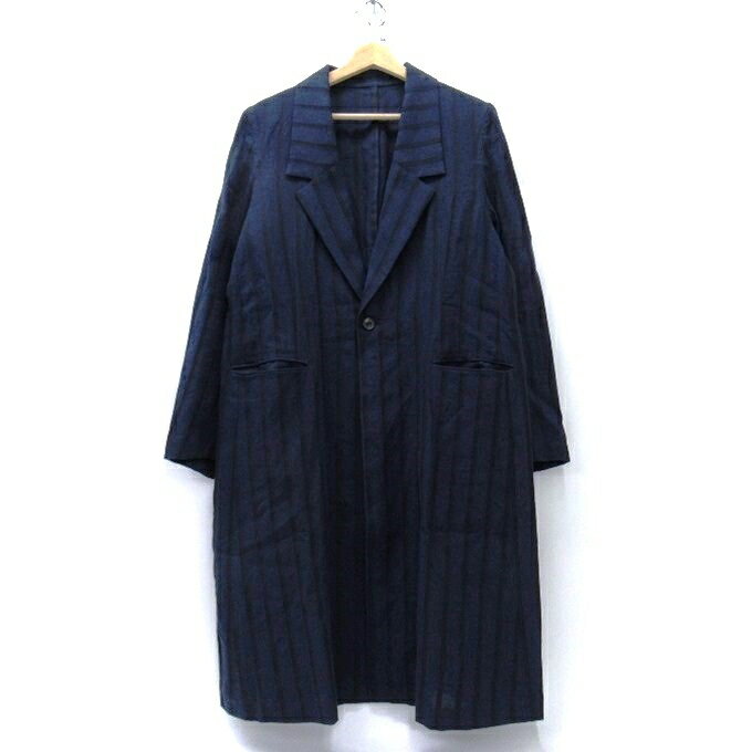 メンズファッション, コート・ジャケット RobesConfections Stripe Linen Single Chester Coat ERC-C03-302 2M125 DM 125-220502-01USH