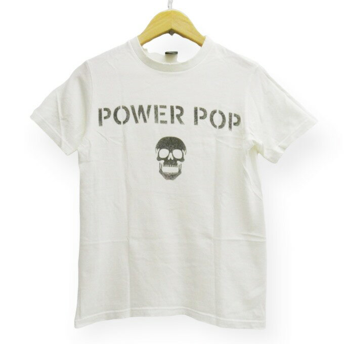 NUMBER(N)INE　POWER POP SKULL S/S TEE ナンバーナイン　パワーポップ スカルプリント ショートスリーブ T / ダメージ加工 ホワイト　サイズ：1（S相当）【中古】【125 DM】【四日市 併売品】【125-220807-06USH】