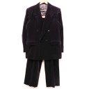 LITTLEBIG Velvet 4B Double Bresdted Jacket/Velvet Trousers リトルビッグ ベルベット ダブルブレスト ジャケット/パンツ セットアップ LB203-JK03/LB203-PT03 パープル サイズ：44【中古】【125 DM】【四日市 併売品】【125-231027-04VH】