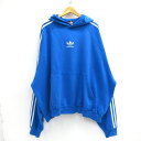 BALENCIAGA×adidas Hoodie Large Fit バレンシアガ×アディダス フーディ ラージフィット 729322 ブルー サイズ：2（S～M相当）【中古】【122 インポート】【四日市 併売品】【122-230530-03USH】