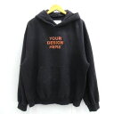 doublet DOUBLE WORD 3D EMBROIDERY HOODIE ダブレット ダブルワード 3D エンブロイダリー フーディ 19SS22CS123 ブラック サイズ：L【中古】【125 DM】【四日市 併売品】【125-230714-11USH】